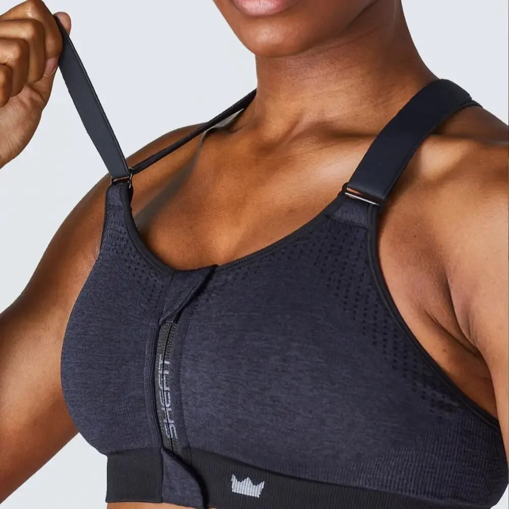 SHEFIT Low Impact Sports Bra Heathered Indigo sz 4Luxe Brand New